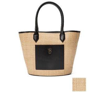 Victoria’s Secret Cinch-Top Tote Raffia Straw